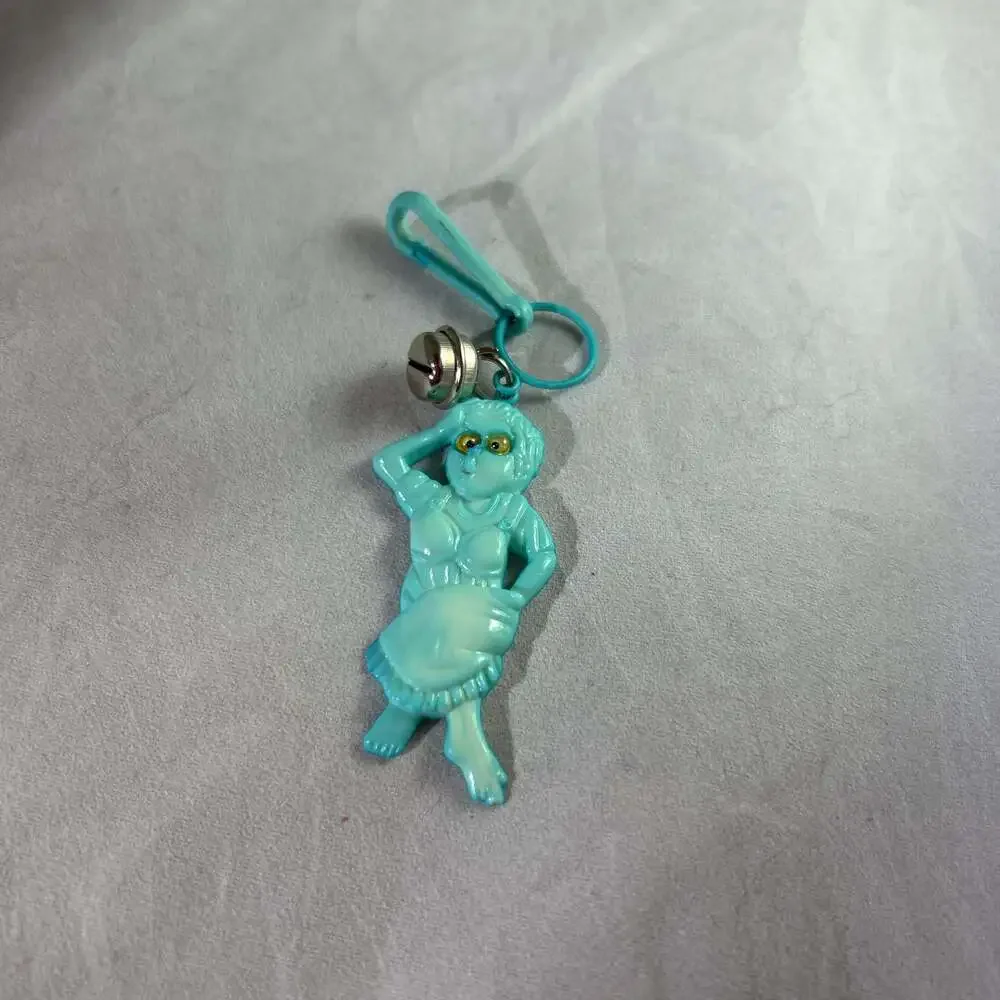 Vintage 80s Plastic Bell Charm Clip-On Girl